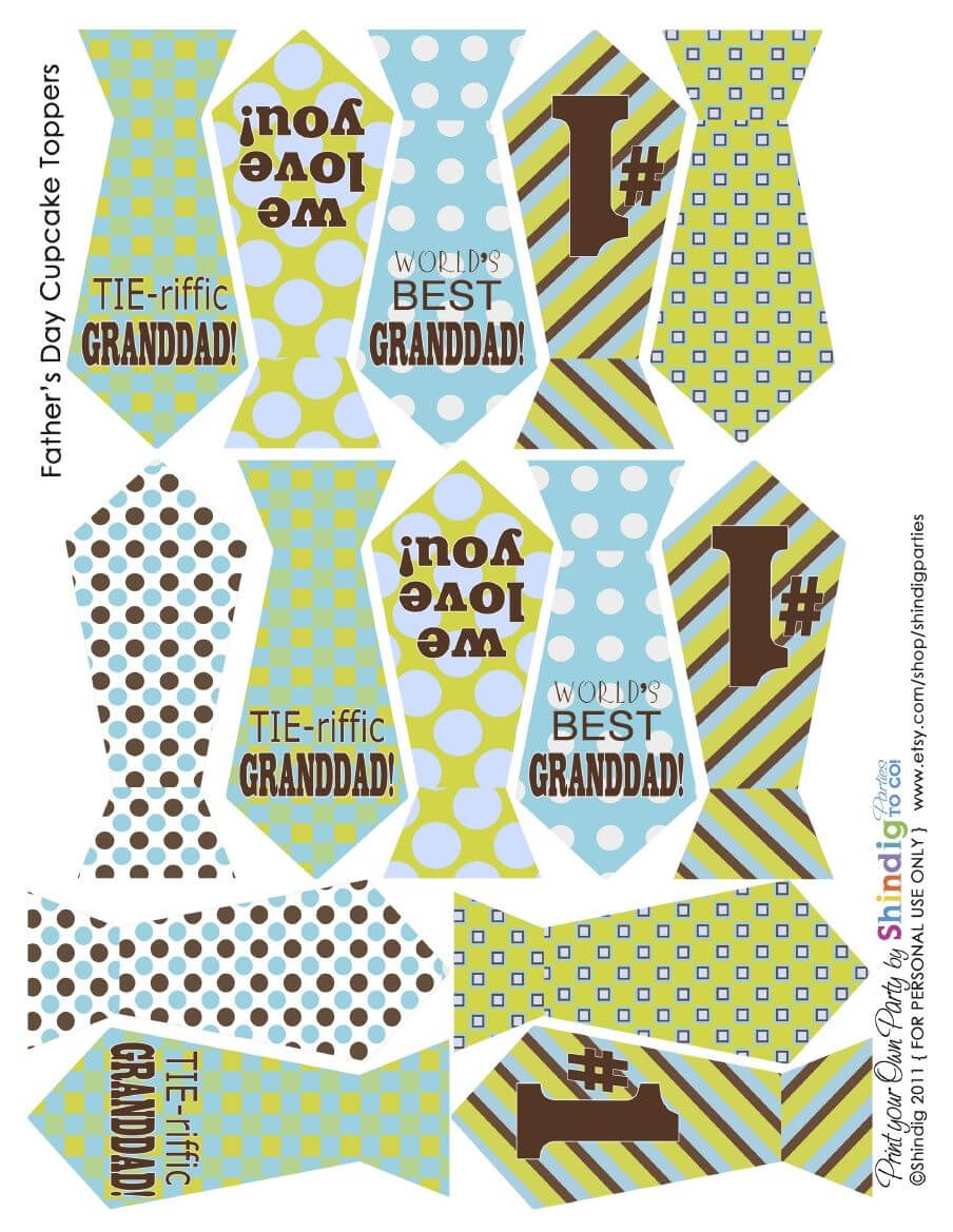 Fathers Day Free Printable Tie Banner And Cupcake Toppers Regarding Tie Banner Template