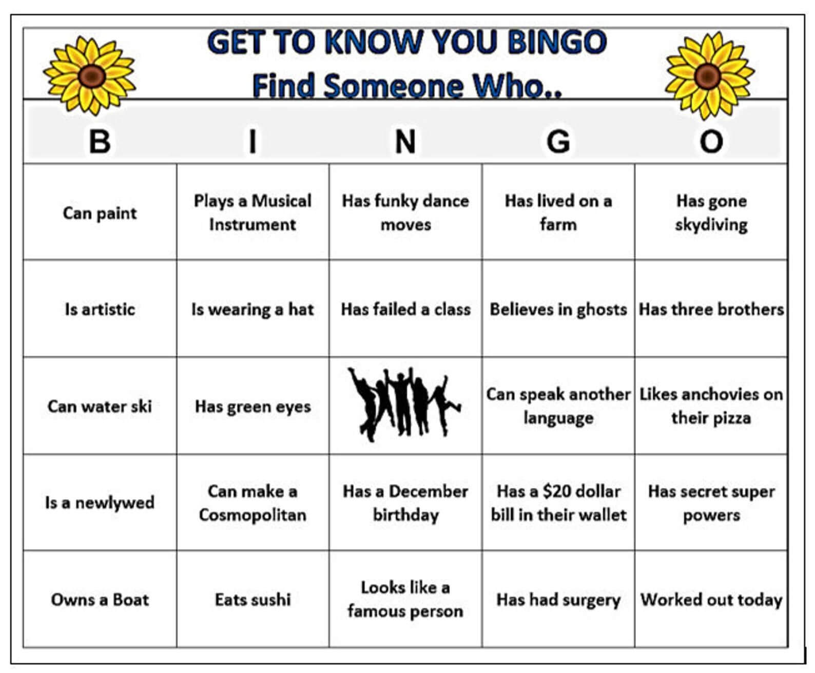 Find Someone Who.. Mingle Bingo Game (60 Cards) Fun Ice With Regard To Ice Breaker Bingo Card Template