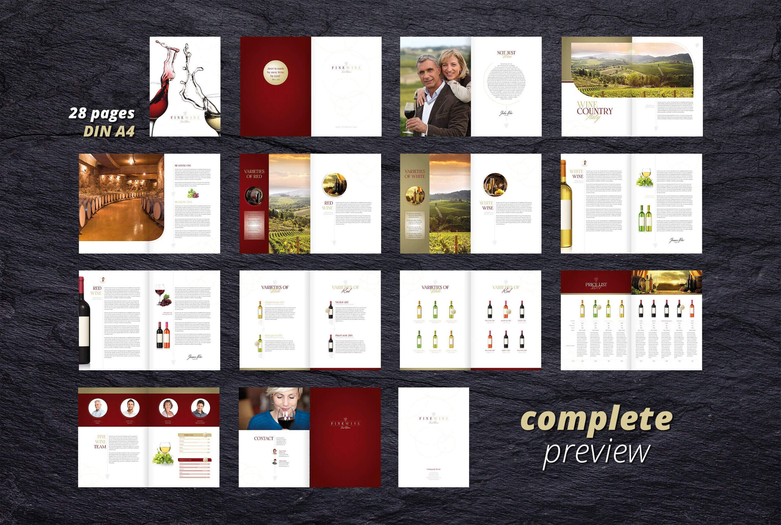 Fine Wine Vol. 1 Brochure #adobe#indesign#compatible#ready Within Wine Brochure Template