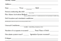 Fire Drill Report Template - Fill Online, Printable with Emergency Drill Report Template