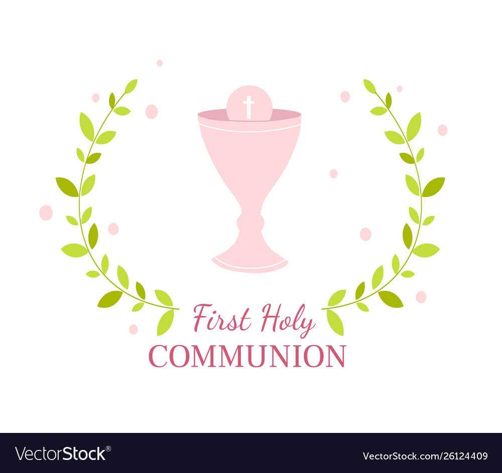 First Holy Communion Greeting Card Design Template Inside First Holy Communion Banner Templates