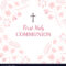First Holy Communion Greeting Card Design Template With First Communion Banner Templates