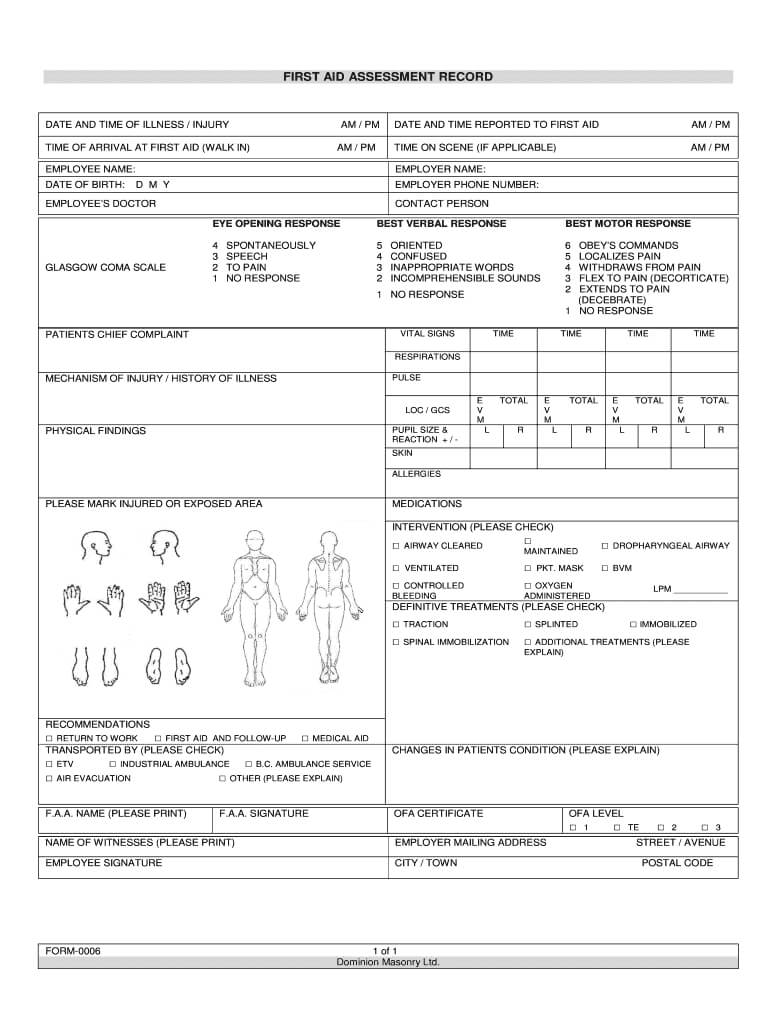 First Responder Question Report – Fill Online, Printable In First Aid Incident Report Form Template