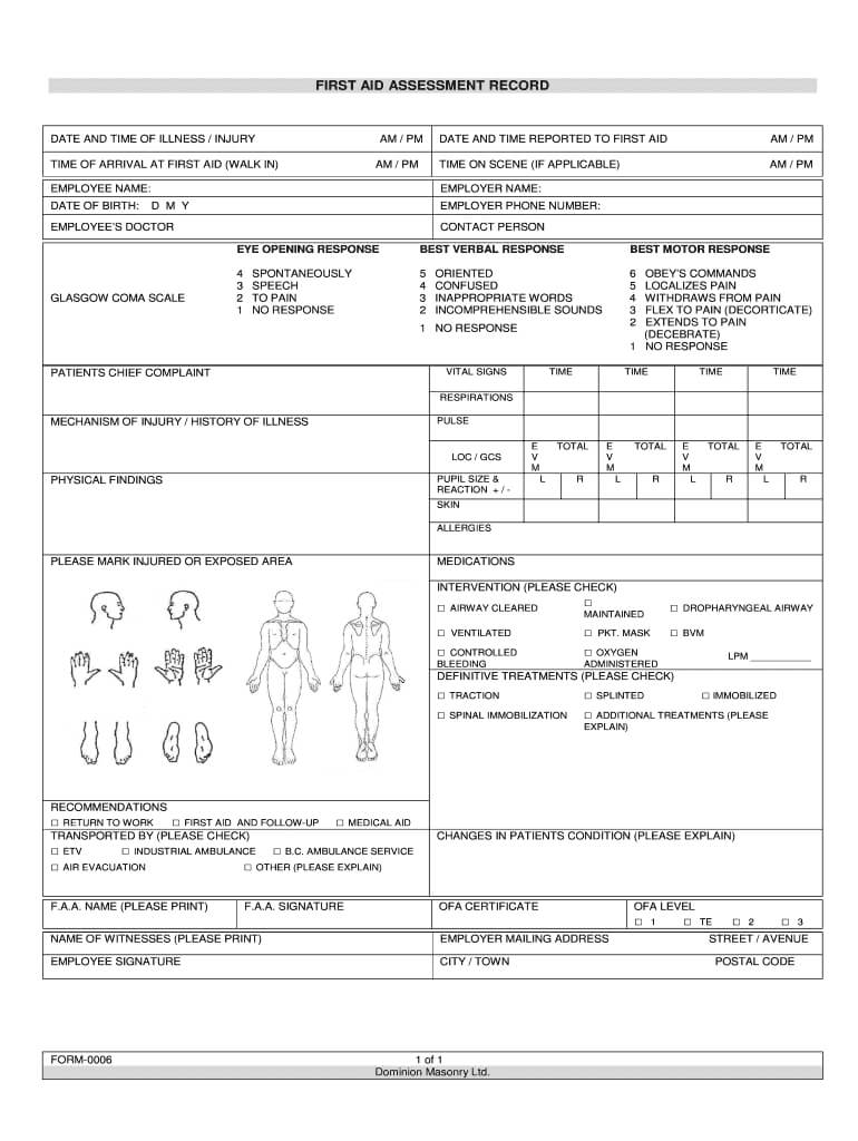 First Responder Question Report - Fill Online, Printable In First Aid Incident Report Form Template