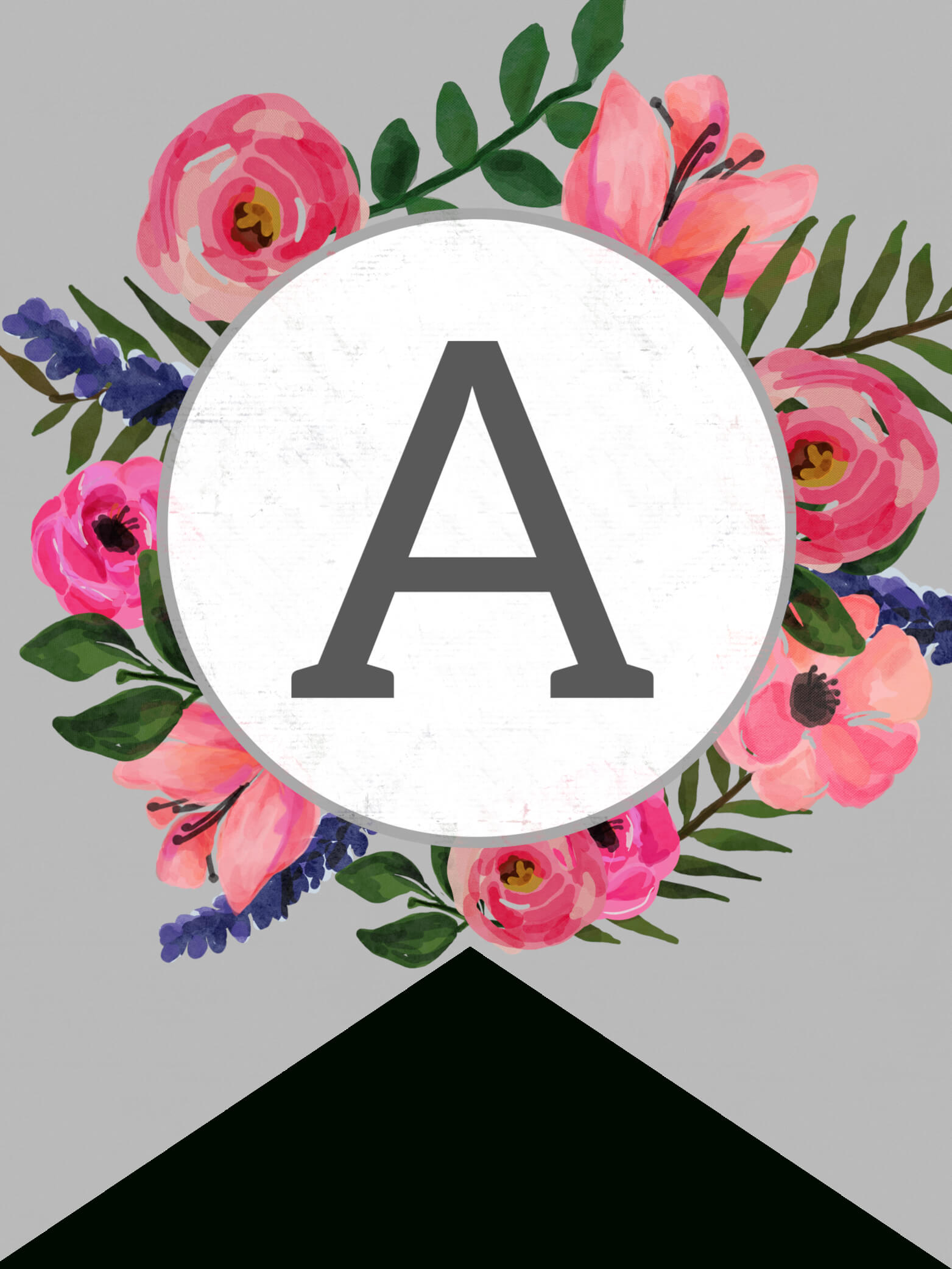 Floral Alphabet Banner Letters Free Printable – Paper Trail Within Letter Templates For Banners