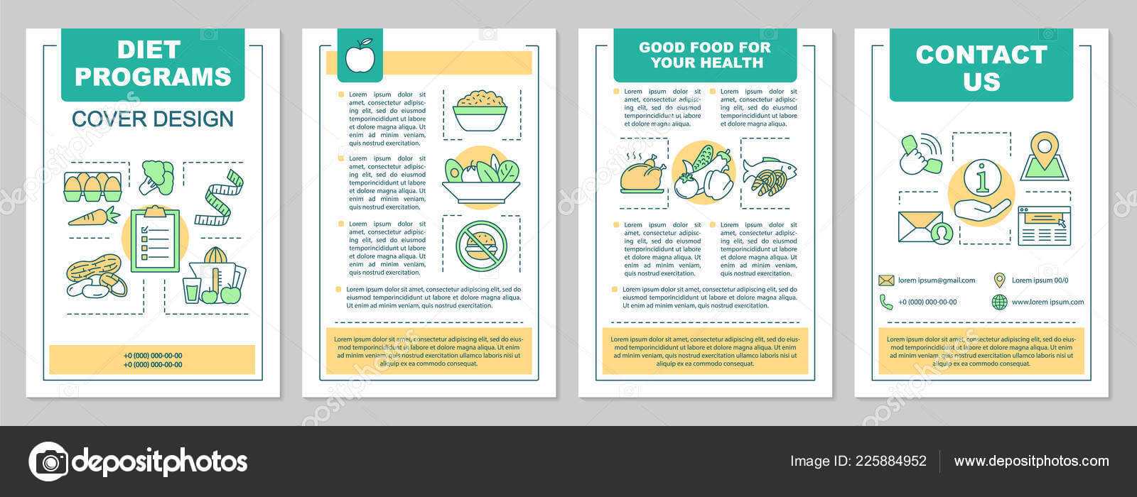 Food Magazine Layout Templates | Healthy Nutrition Brochure With Nutrition Brochure Template