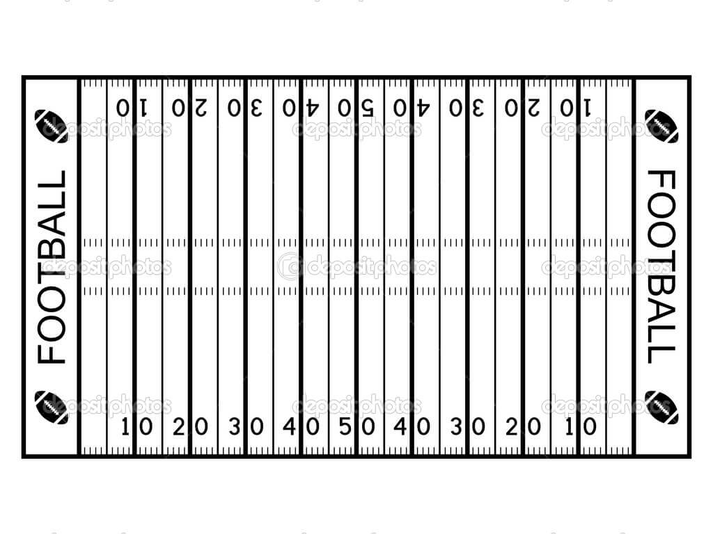 Football Field Clipart Black And White Intended For Blank Football Field Template