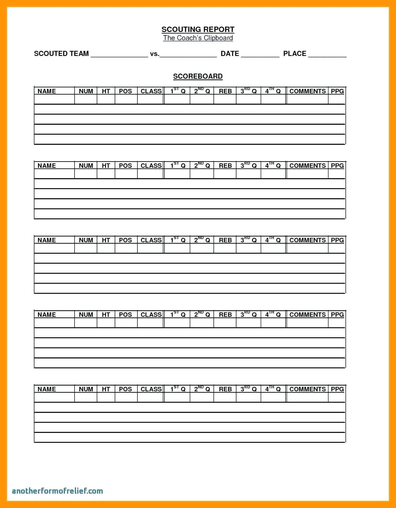 Football Stats Sheet Template – Uppage.co Pertaining To Baseball Scouting Report Template