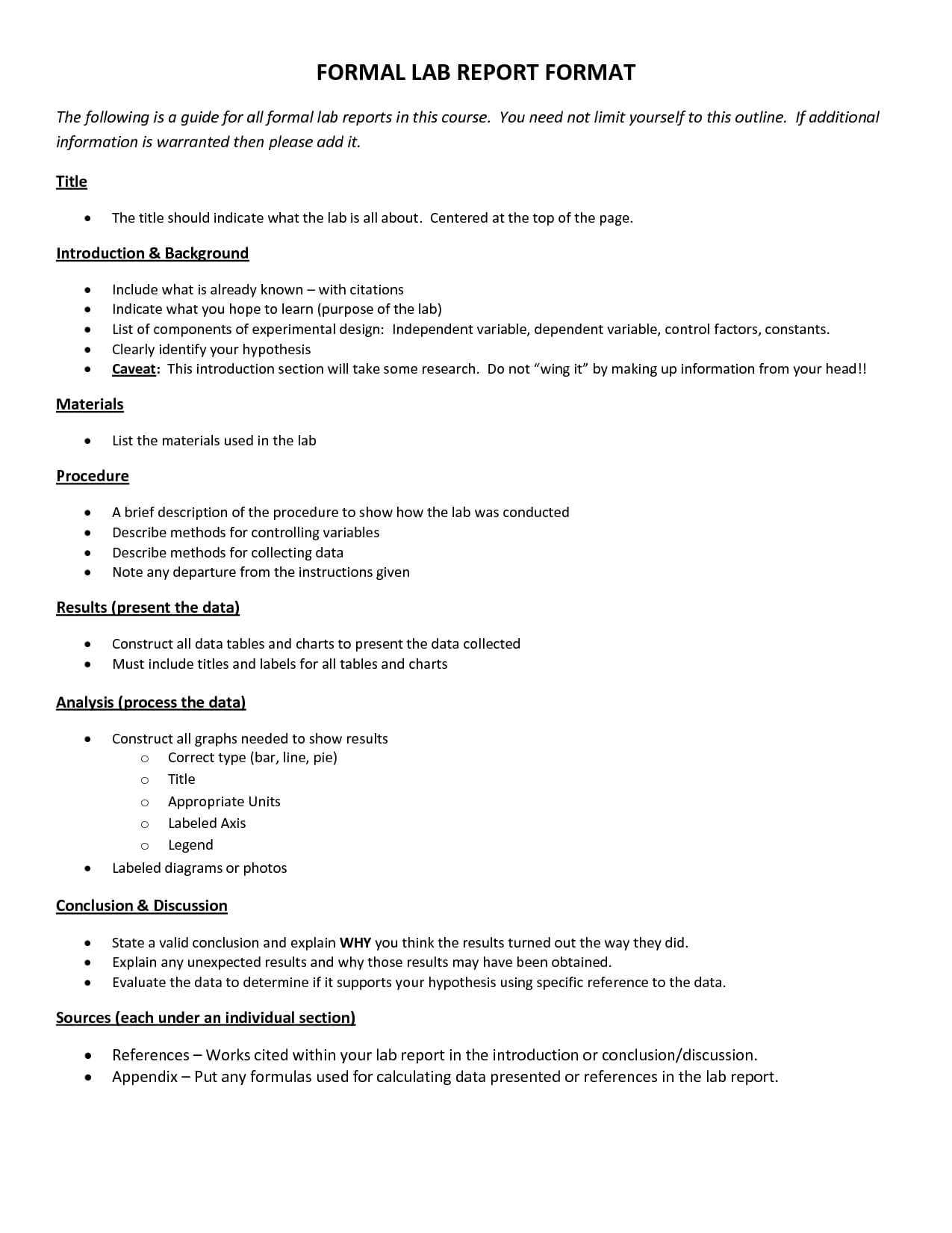 Formal Lab Report Format : Biological Science Picture In Formal Lab Report Template