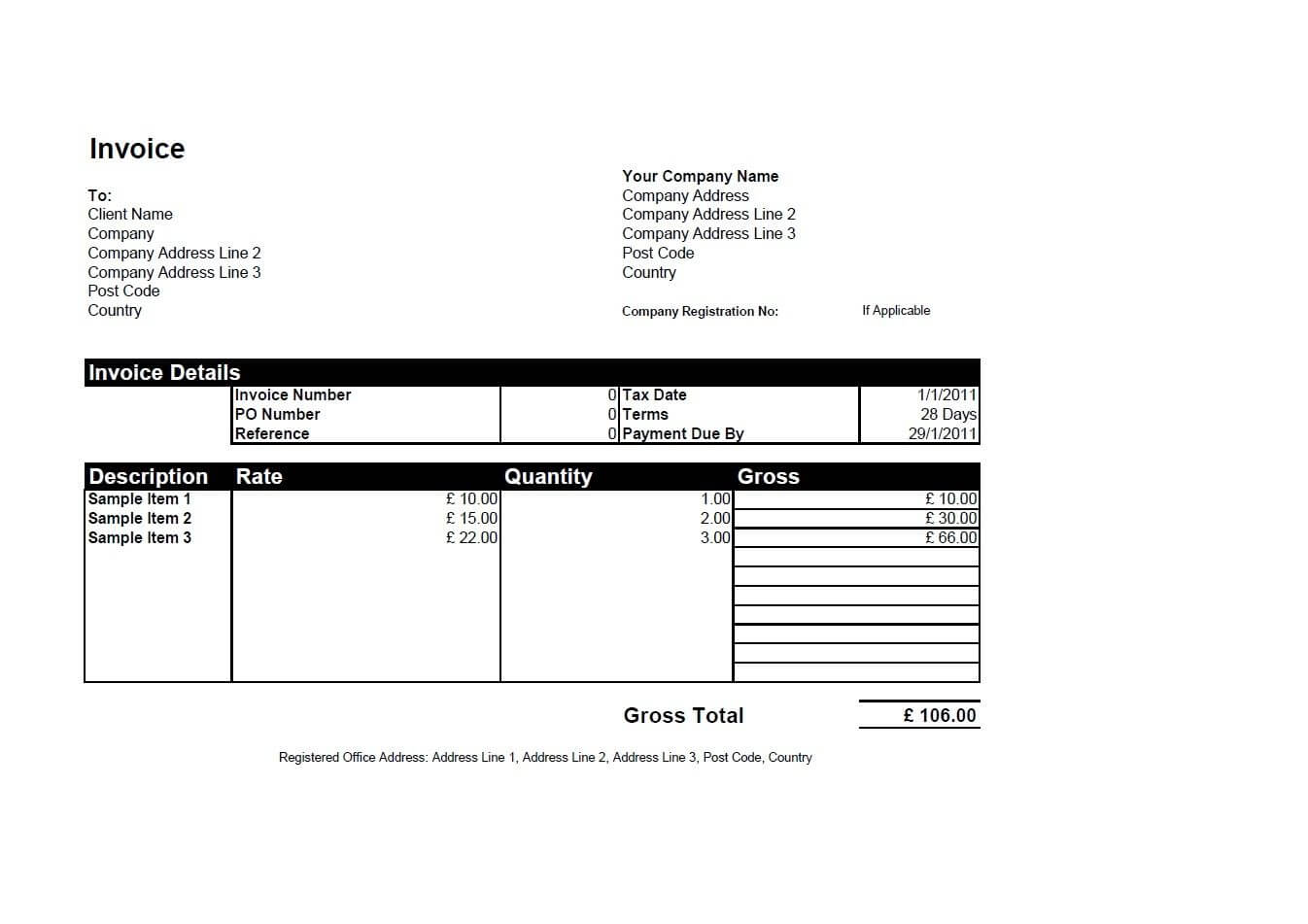 Format Of An Invoice Free Invoice Templates For Word Excel With Regard To Microsoft Office Word Invoice Template