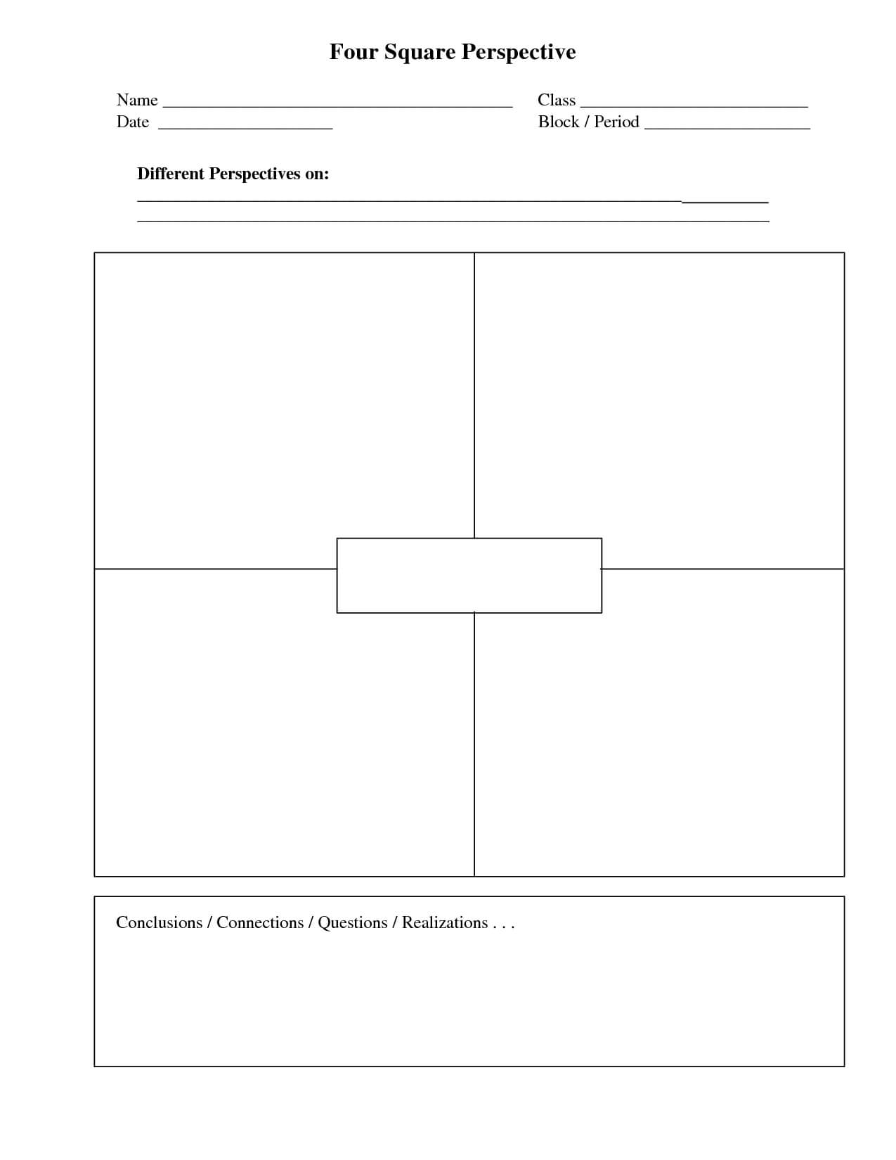 Four Square Writing Template Printable | Four Square With Blank Four Square Writing Template