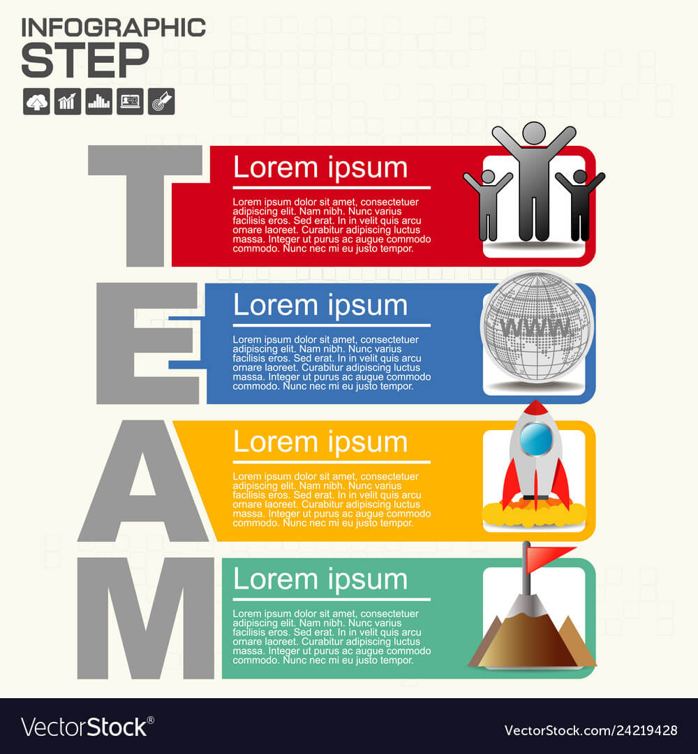 Four Steps Of Team Infographics Report Template In Mi Report Template