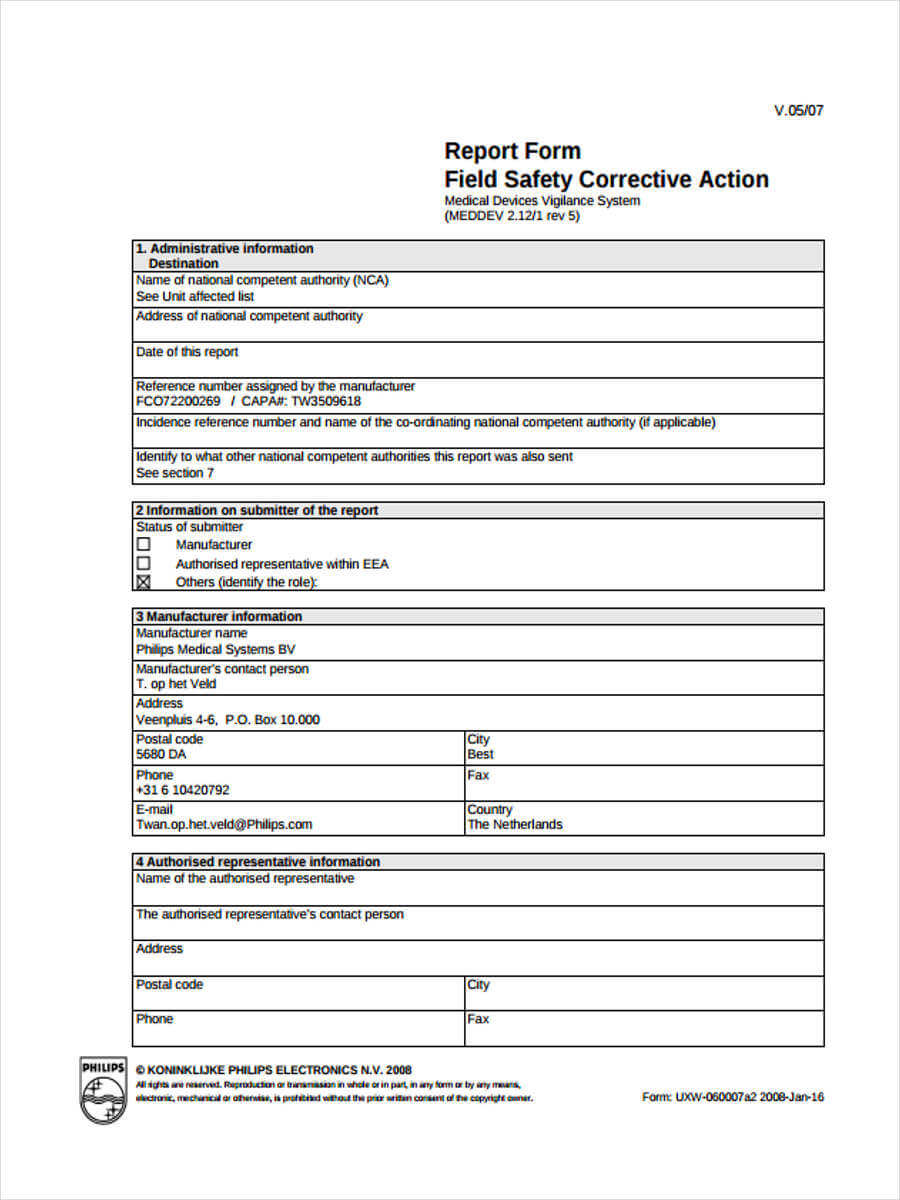 Free 21+ Corrective Action Form Examples In Pdf | Word In Corrective Action Report Template