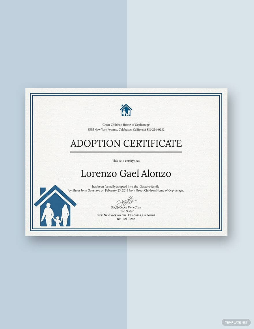 Free Adoption Certificate | Certificate Templates, Adoption For Adoption Certificate Template