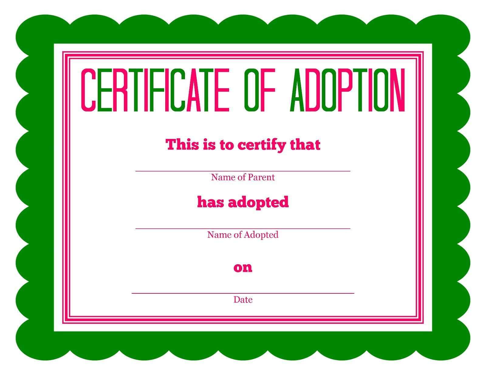 Free Adoption Certificate Template – Google Search For Pet Adoption Certificate Template