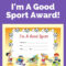 Free Award Certificate – I'm A Good Sport (Primary | Life Throughout Sports Day Certificate Templates Free