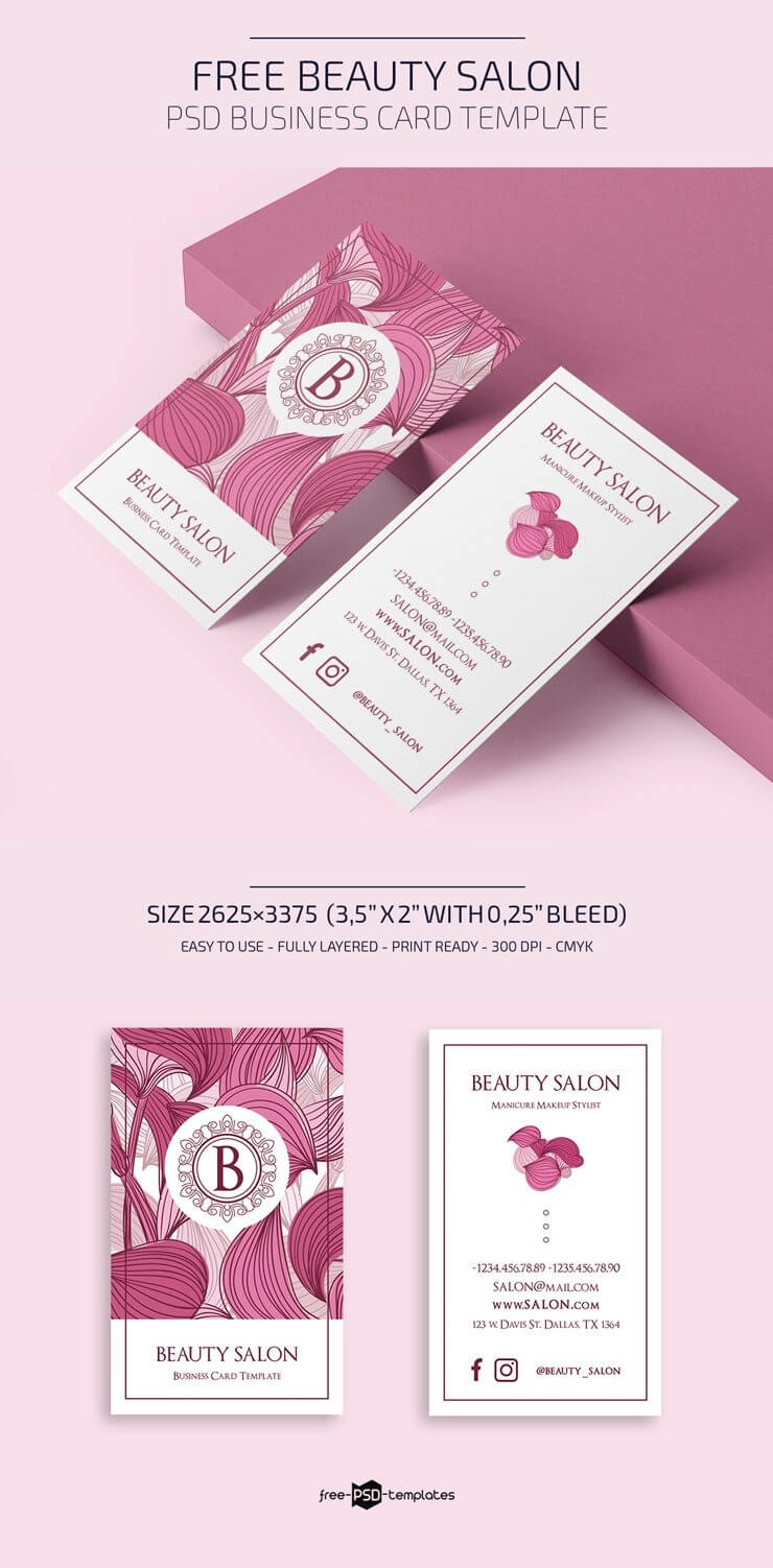 Free Beauty Salon Business Card Template | Free Psd Templates Throughout Hairdresser Business Card Templates Free