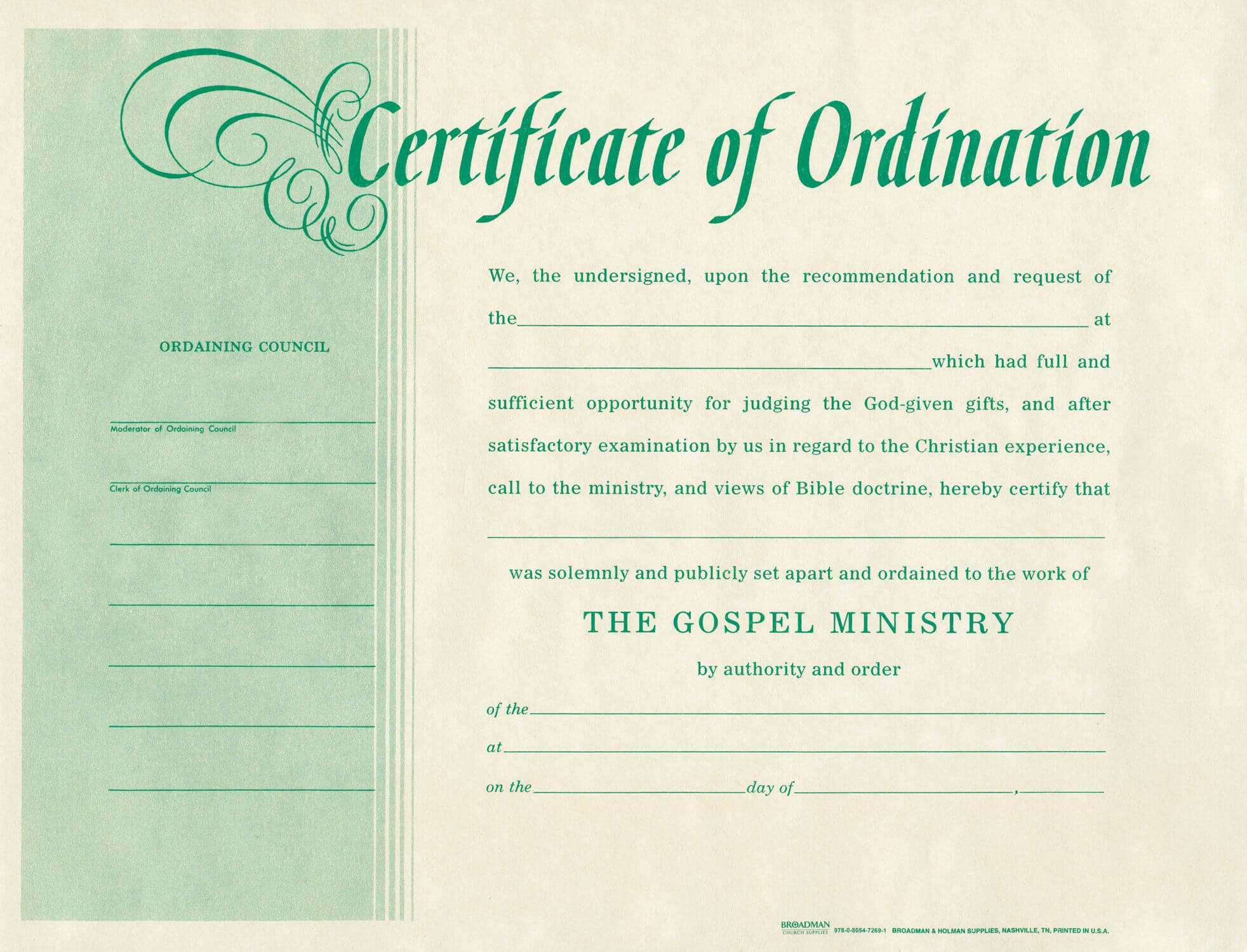 Free Blank Certificate Of Ordination | Ordination For For Certificate Of Ordination Template