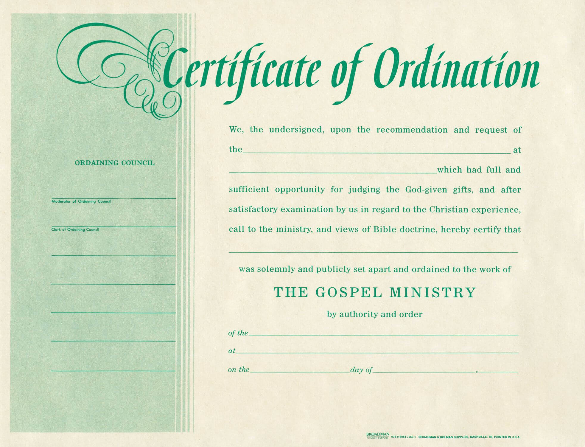 Free Blank Certificate Of Ordination | Ordination For Intended For Ordination Certificate Templates