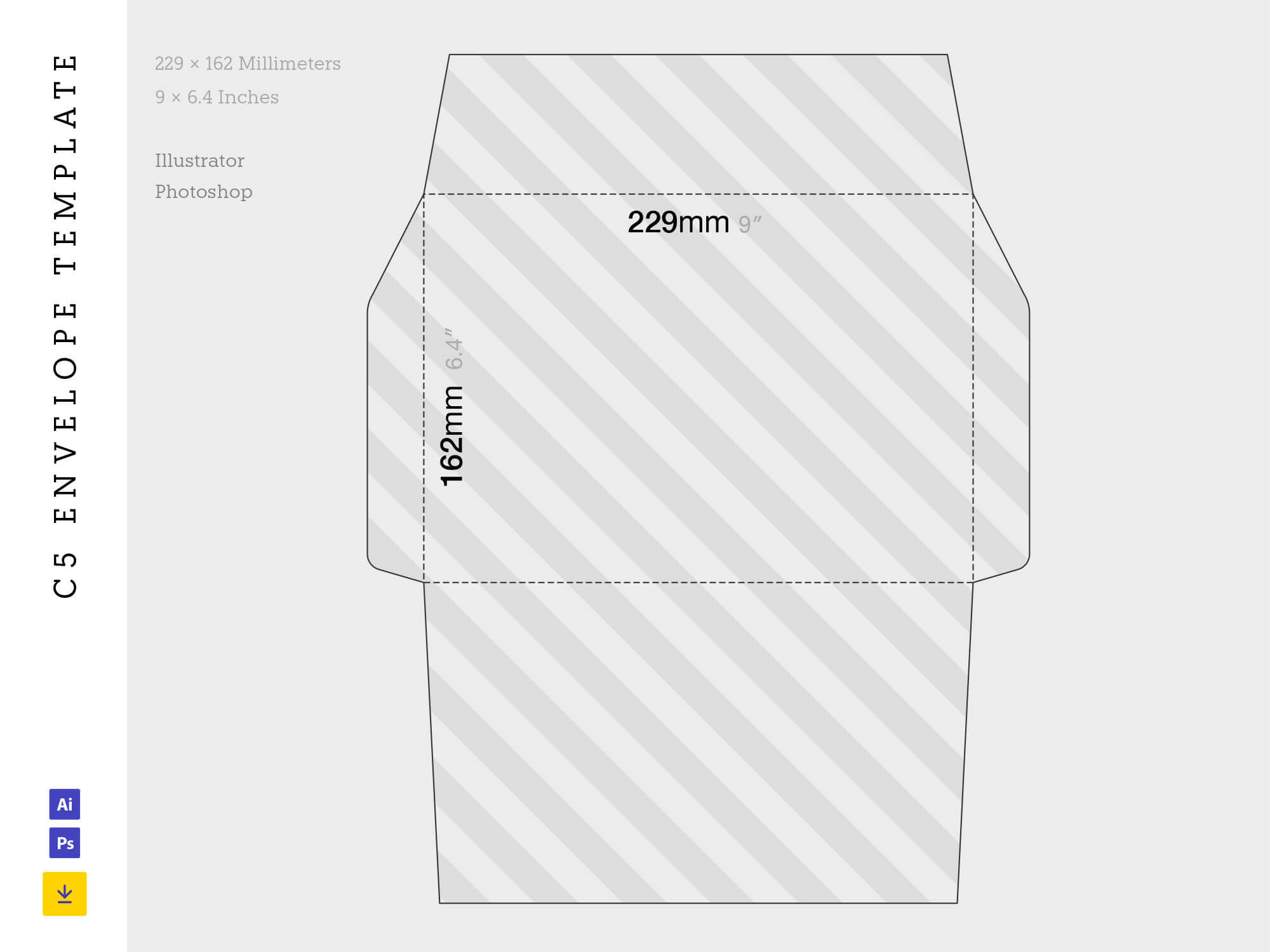 Free C5 Envelope Template (Ai, Psd) For Playing Card Template Illustrator