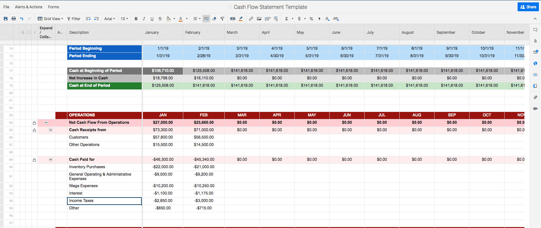 Free Cash Flow Statement Templates | Smartsheet Inside Liquidity Report Template