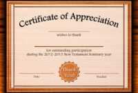 Free Certificate Of Appreciation Templates For Word intended for Template For Certificate Of Appreciation In Microsoft Word