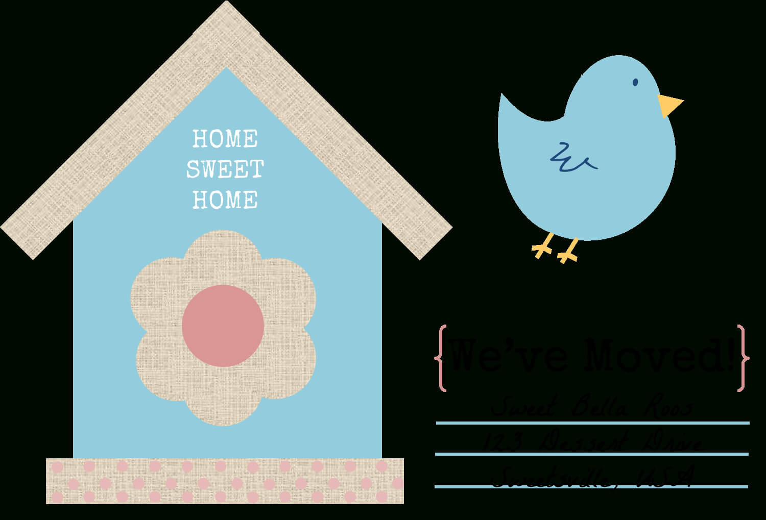 Free Change Of Address Printables  Sweet Bella Roos | Change With Moving Home Cards Template