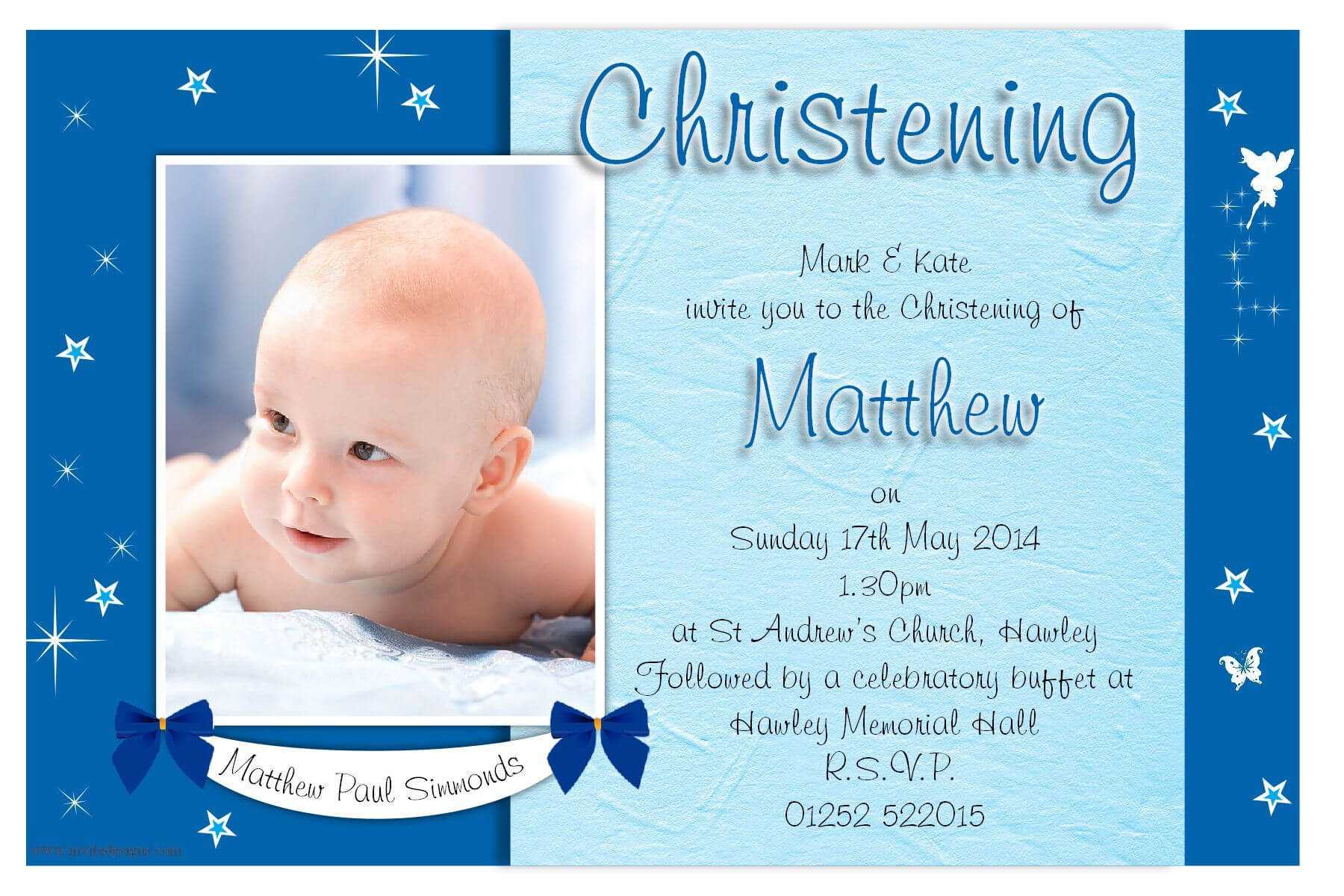 Free Christening Invitation Template Printable | Christening For Baptism Invitation Card Template