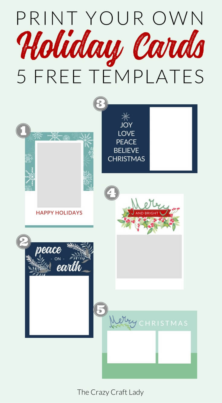 Free Christmas Card Templates – The Crazy Craft Lady Pertaining To Diy Christmas Card Templates