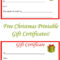 Free Christmas Printable Gift Certificates | Christmas Gift For Merry Christmas Gift Certificate Templates