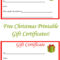 Free Christmas Printable Gift Certificates | Christmas Gift Intended For Free Christmas Gift Certificate Templates