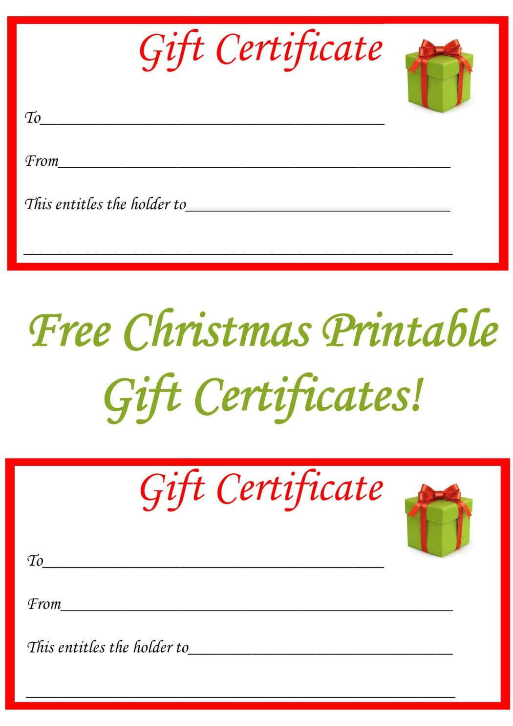 Free Christmas Printable Gift Certificates | Christmas Gift With Regard To Christmas Gift Certificate Template Free Download