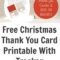 Free Christmas Thank You Card Printable With Tracker Throughout Christmas Thank You Card Templates Free