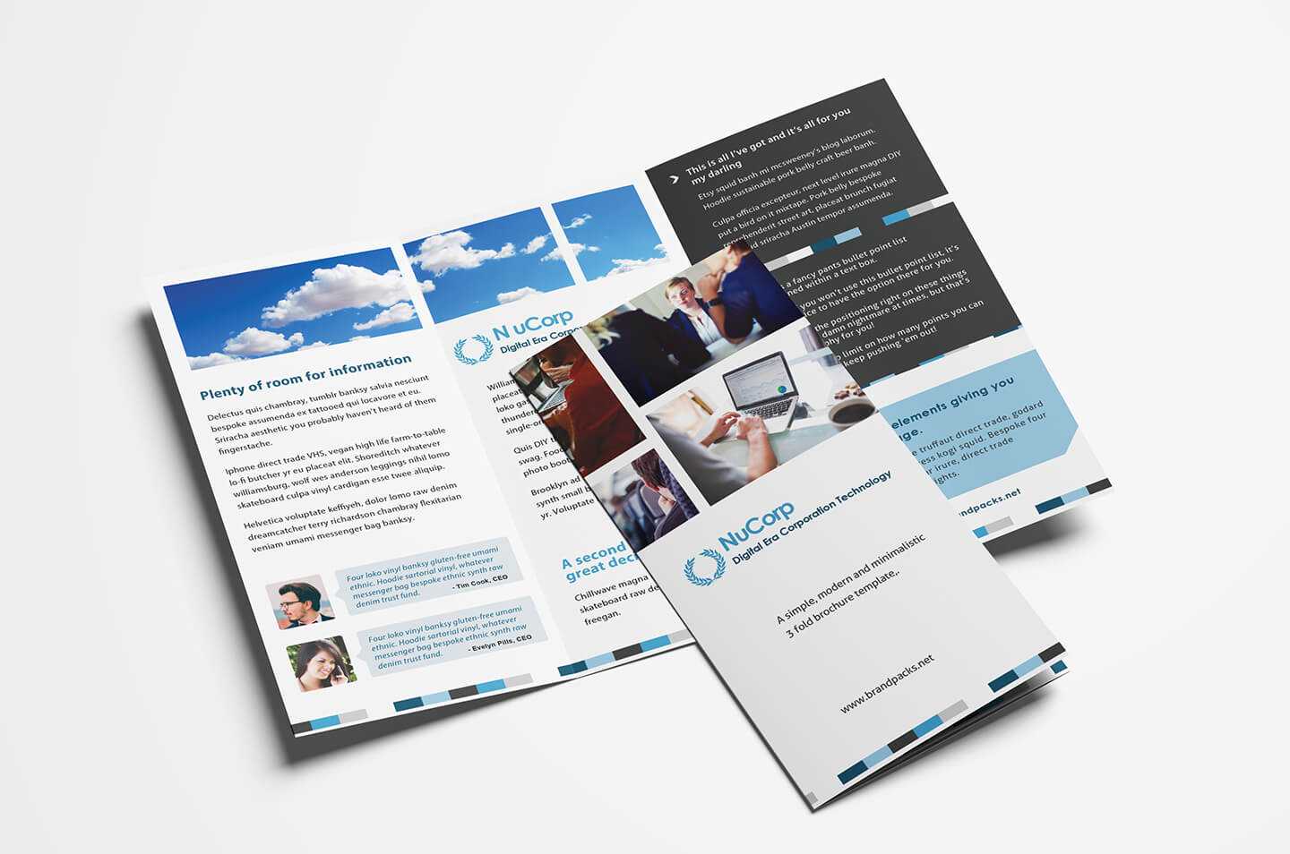 Free Corporate Trifold Brochure Template In Psd, Ai & Vector Throughout 2 Fold Brochure Template Free