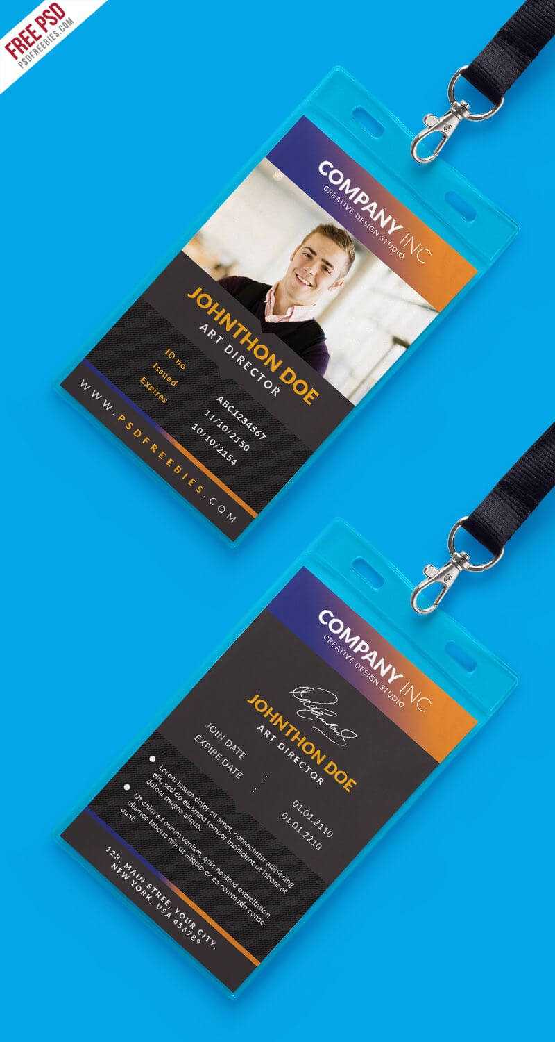 Free Creative Identity Card Design Template Psd | Inspirasi Intended For Id Card Design Template Psd Free Download