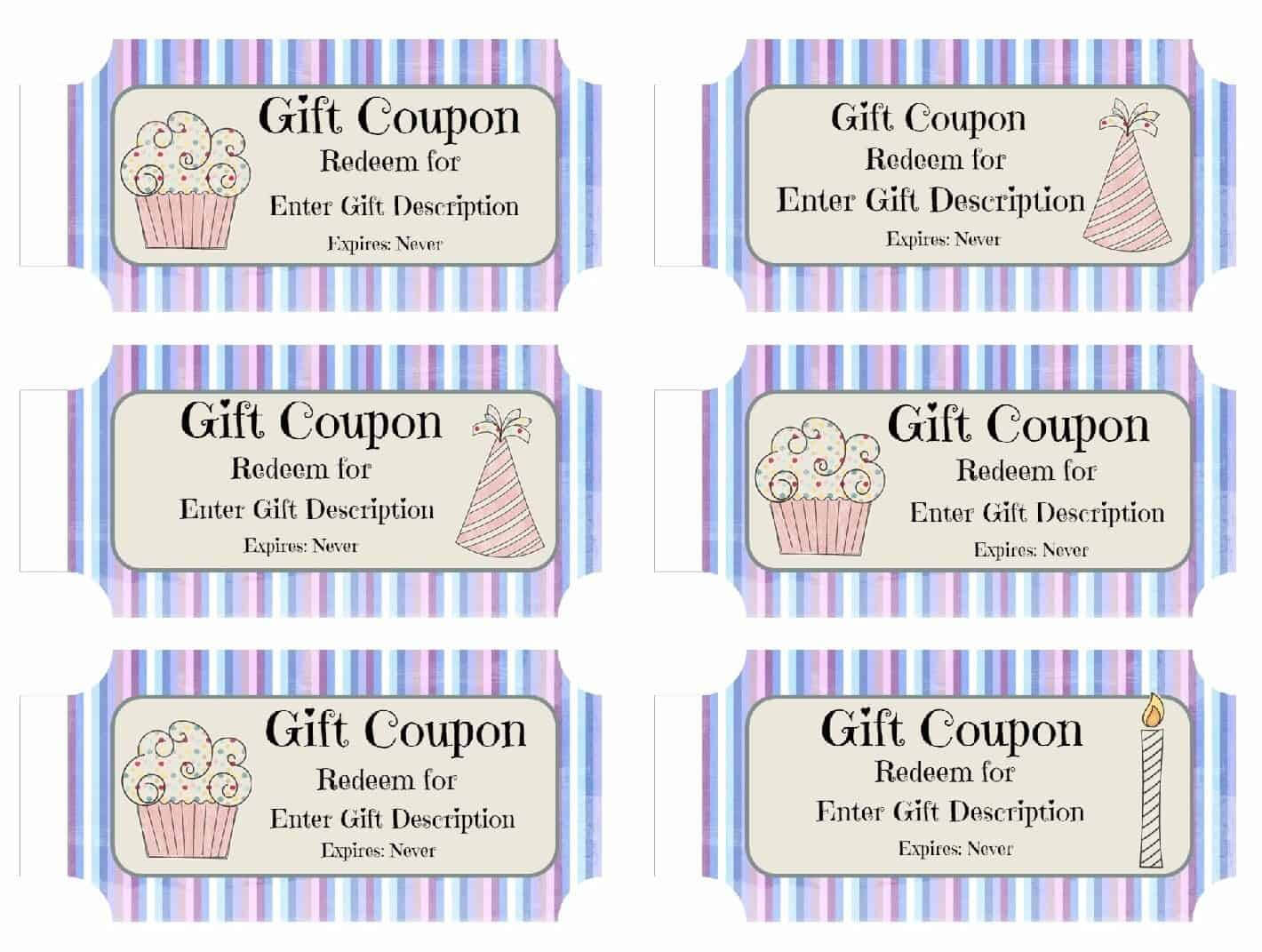 Free Custom Birthday Coupons – Customize Online & Print At Home Throughout Coupon Book Template Word