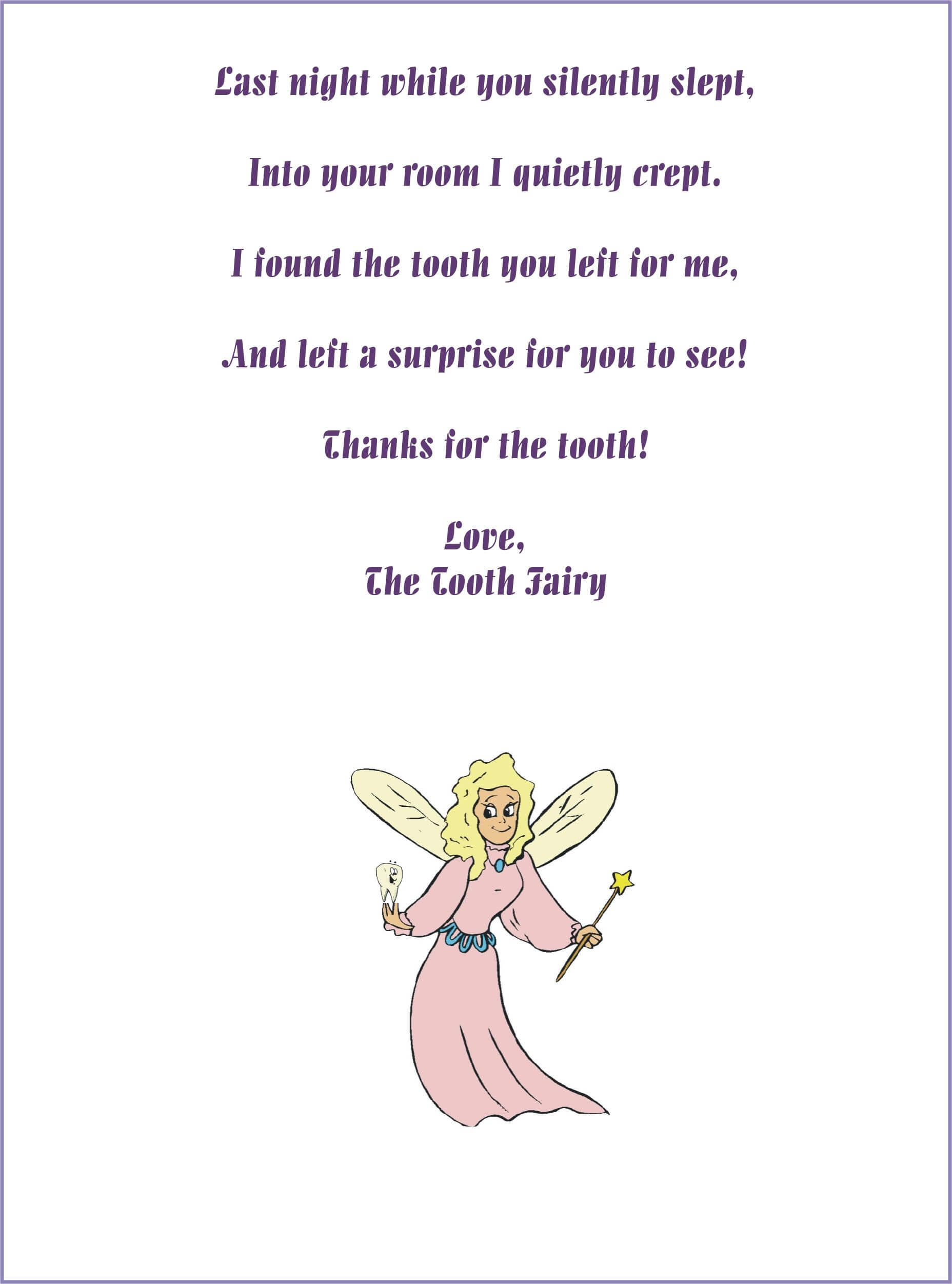 Free Customizable Tooth Fairy Letters! Opens In Word So You Inside Free Tooth Fairy Certificate Template