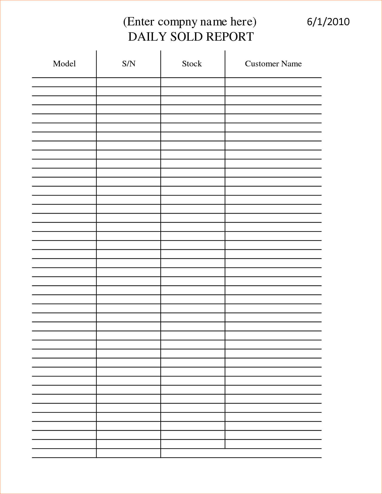 Free Daily Sales Activity Report Template And Restaurant Intended For Sales Activity Report Template Excel