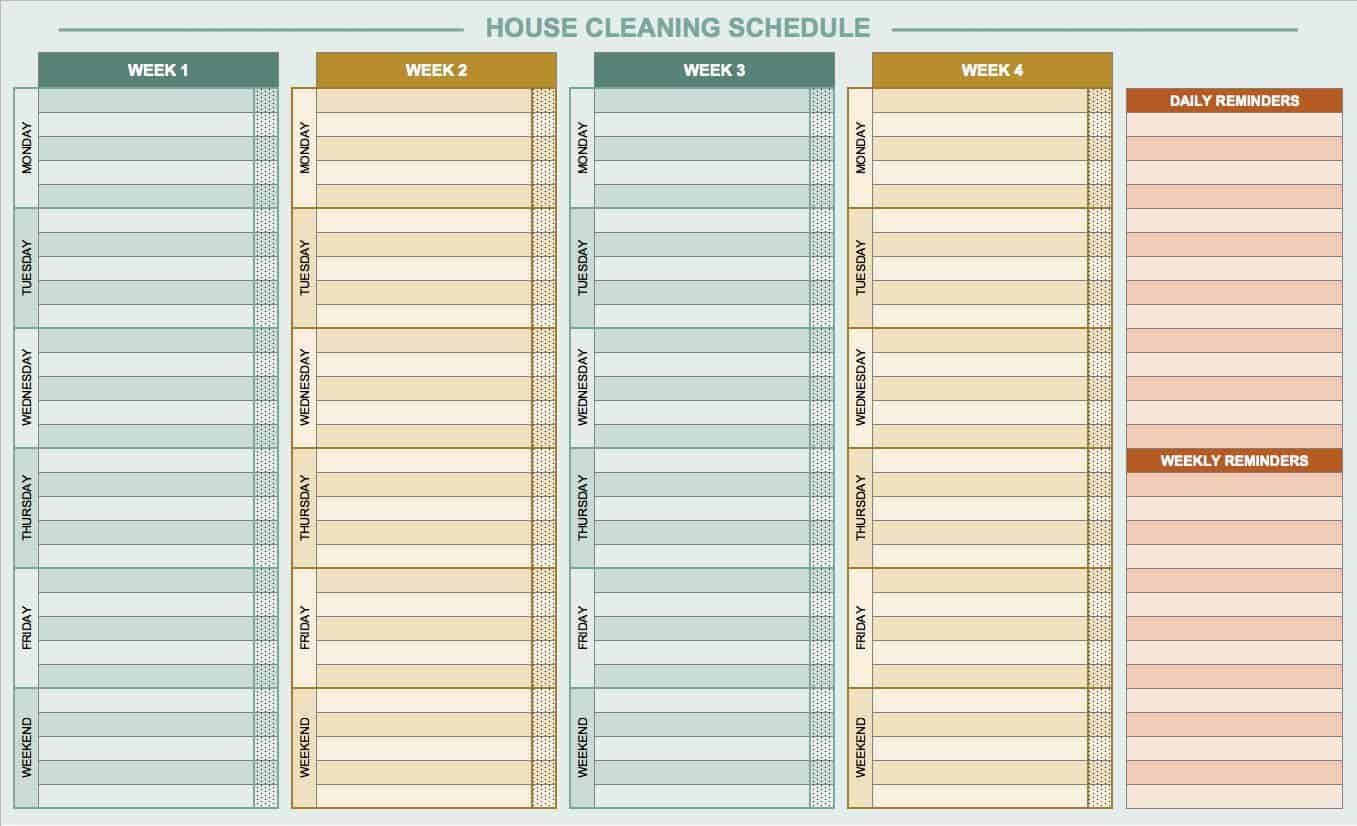 Free Daily Schedule Templates For Excel – Smartsheet With Cleaning Report Template