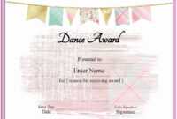 Free Dance Certificate Template - Customizable And Printable pertaining to Dance Certificate Template