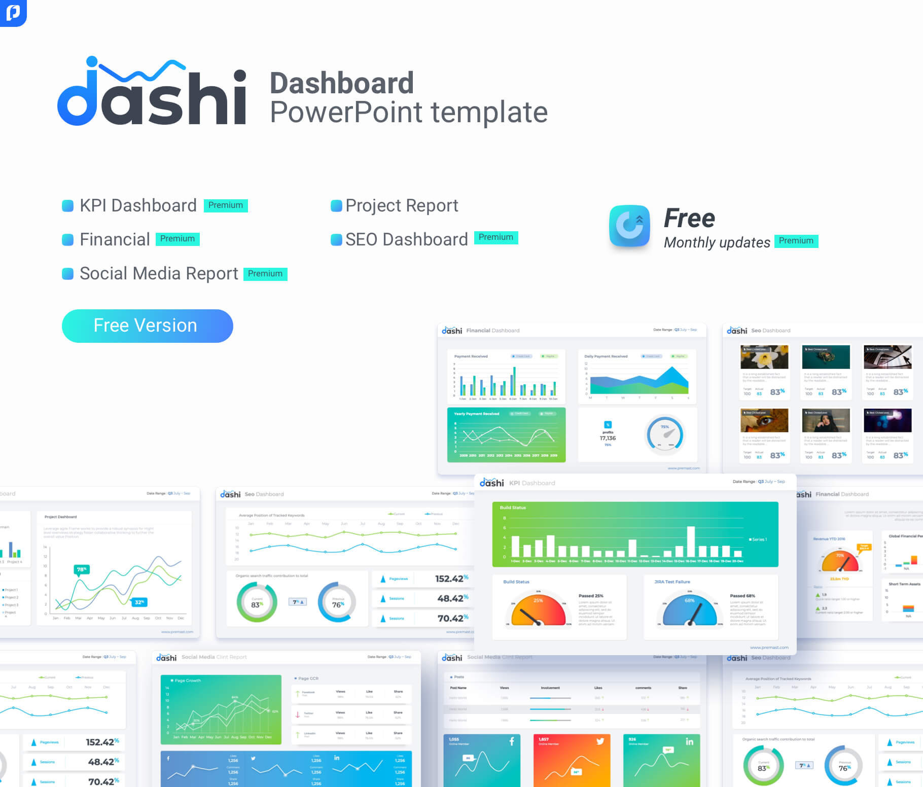 Free Dashboard Powerpoint Template – Ppt Presentation Throughout Free Powerpoint Dashboard Template