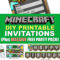 Free Diy Printable Minecraft Birthday Invitation – Clean For Minecraft Birthday Card Template