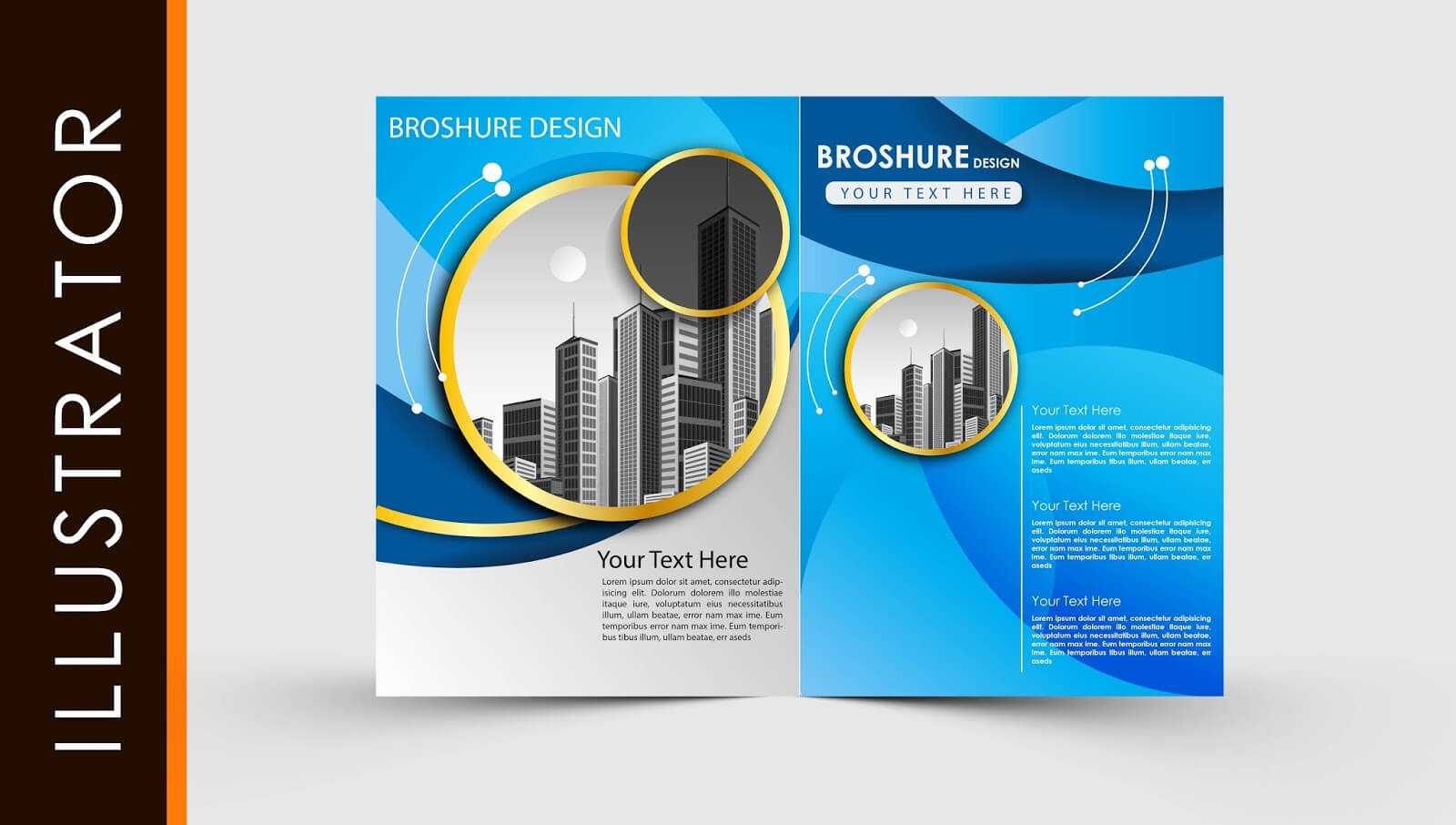 Free Download Adobe Illustrator Template Brochure Two Fold For Ai Brochure Templates Free Download