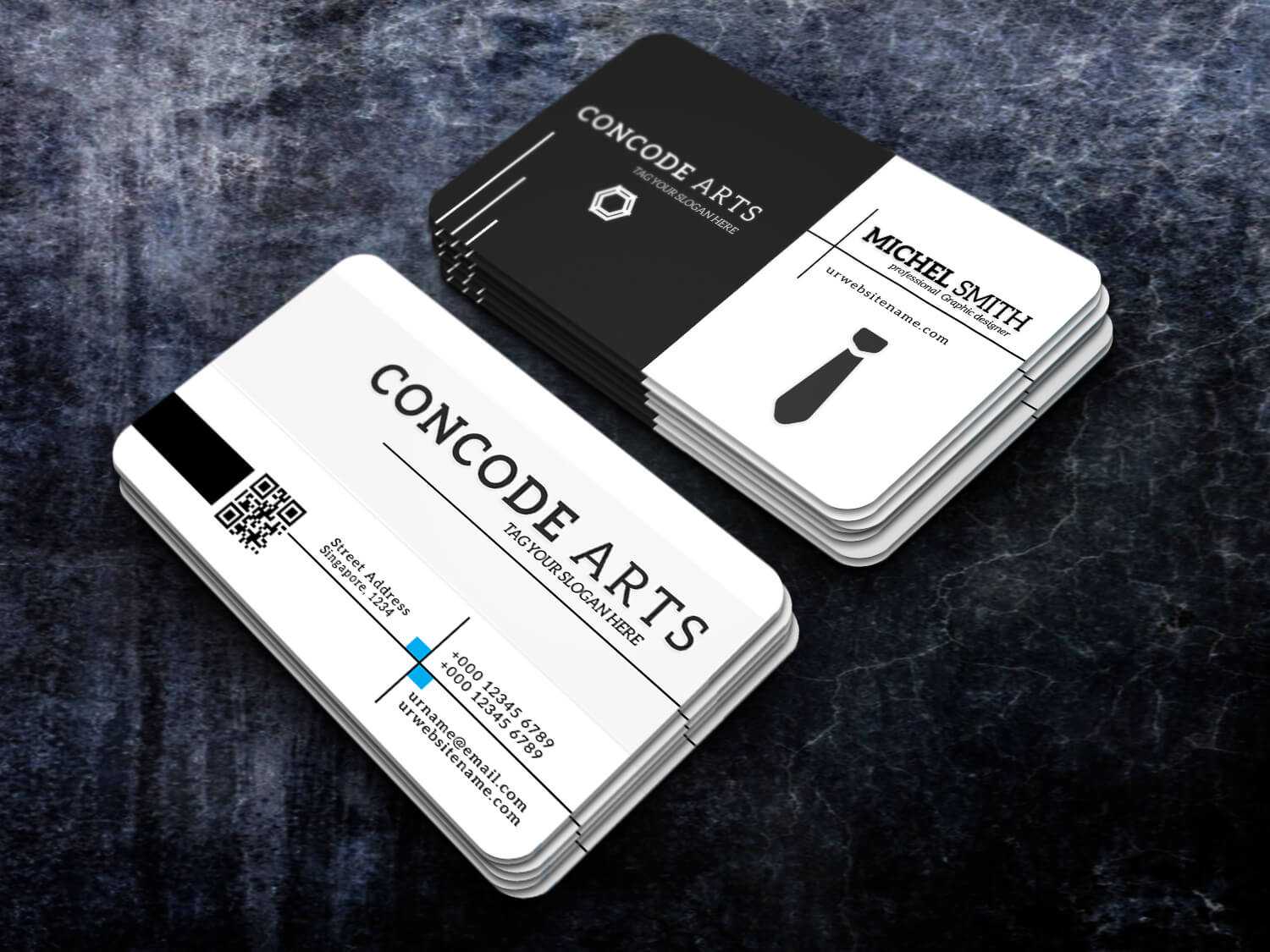 Free Download Black And White Colour Cool Professional Pertaining To Professional Business Card Templates Free Download