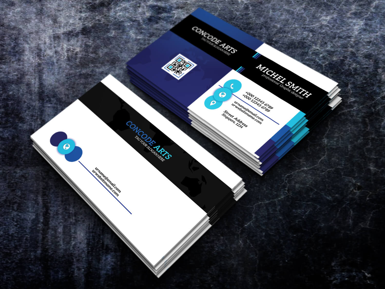 Free Download Blue Colour Creative Business Cards Vol 97 Within Professional Business Card Templates Free Download
