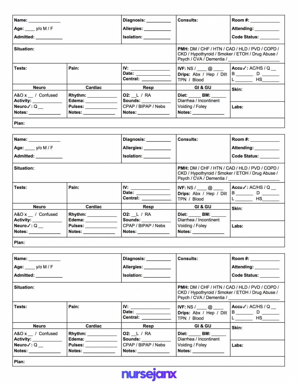 Free Download! This Is A Mini Sbar Nursing Brain Report Pertaining To Charge Nurse Report Sheet Template