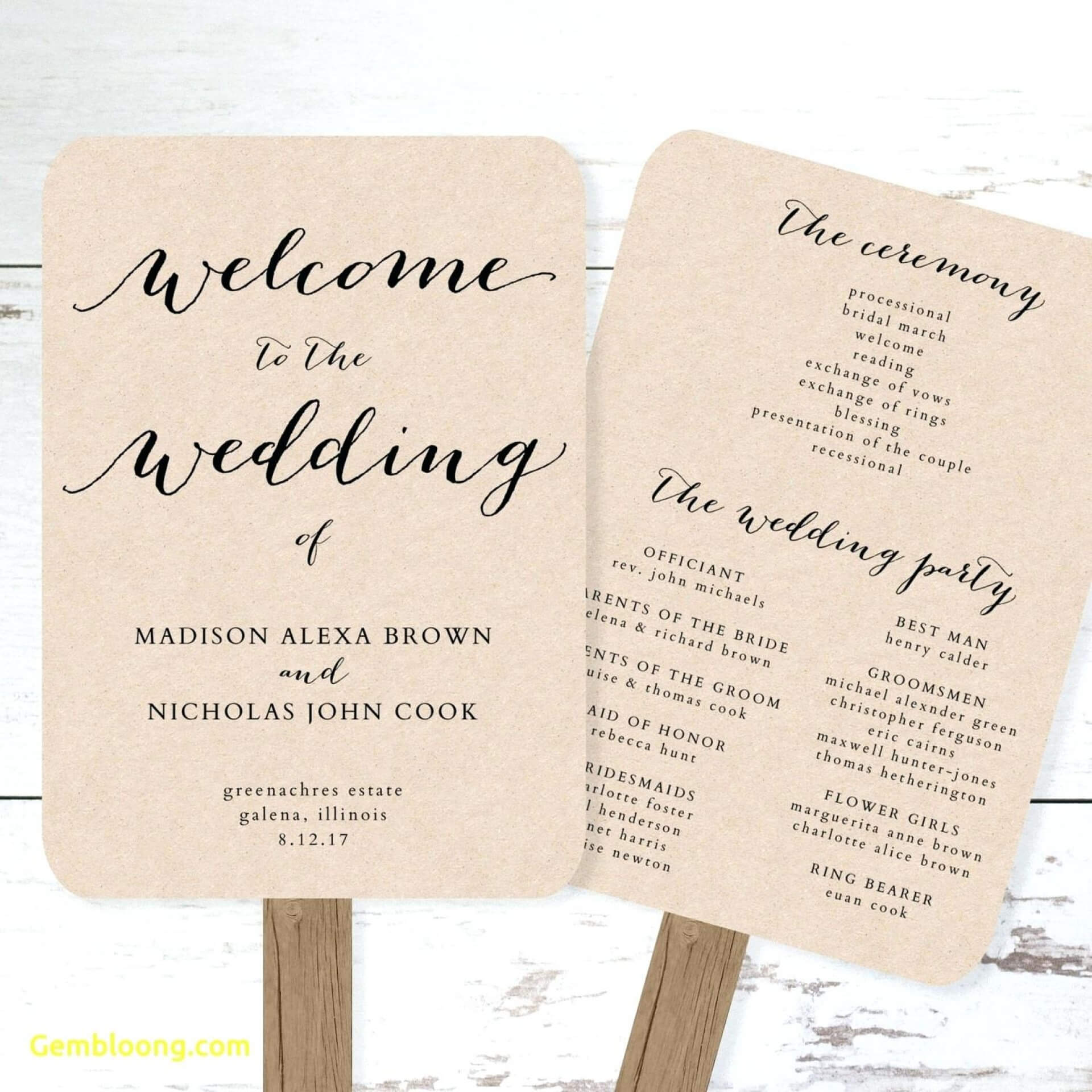 Free Downloadable Wedding Program Template That Can Be Inside Free Printable Wedding Program Templates Word