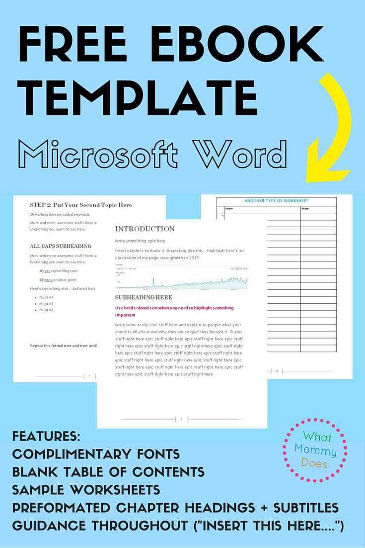 Free Ebook Template Preformatted Word Document Book Within Another 