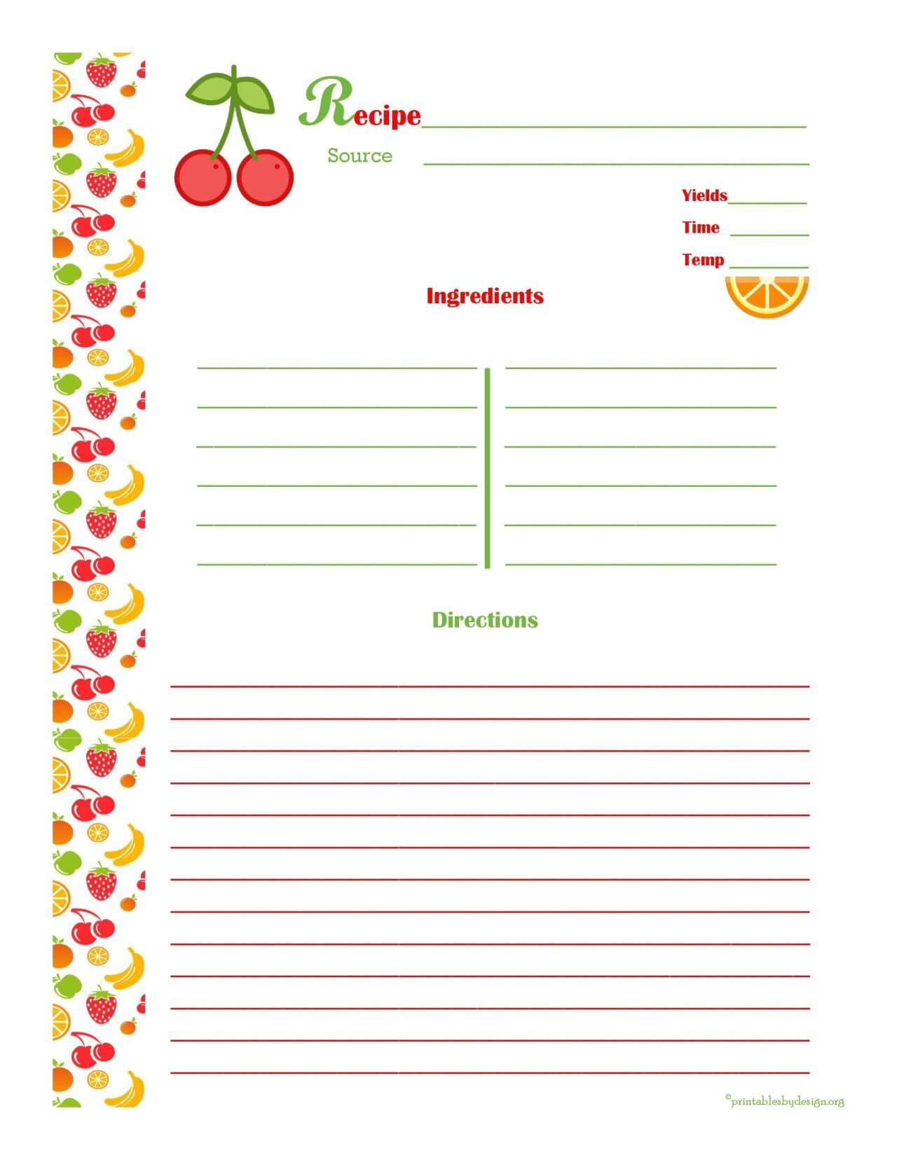Free Editable Recipe Card Templates For Microsoft Word Within Free Recipe Card Templates For Microsoft Word