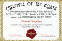 Free Employee Of The Month Certificate Template At regarding Employee Of The Month Certificate Template